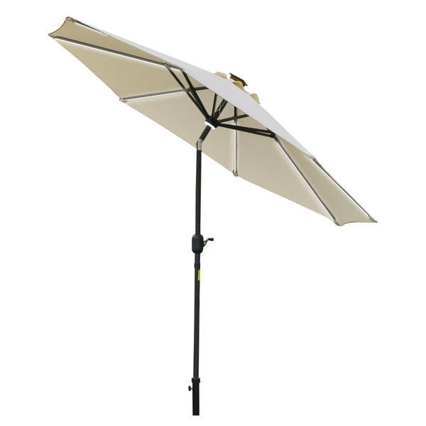 online Parasol de Jardin avec Eclairage LED et Panneau Solaire Ø2,66m en Métal et Polyester Blanc Crème