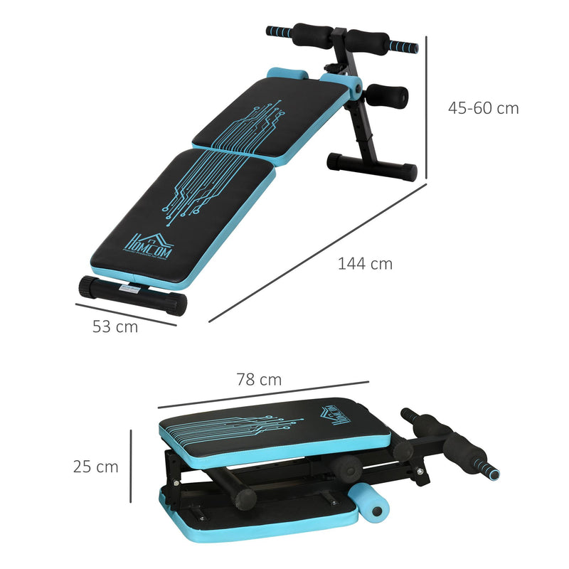 Panca Fitness per Addominali Inclinata Multifunzione Regolabile