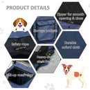 Passeggino per Cani Taglia Piccola Media 104,5x68,5x110 cm in Acciaio e Tessuto Oxford Grigio e Blu