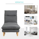 Poltrona Relax Reclinabile con Puof Poggiapiedi in Tessuto Grigio