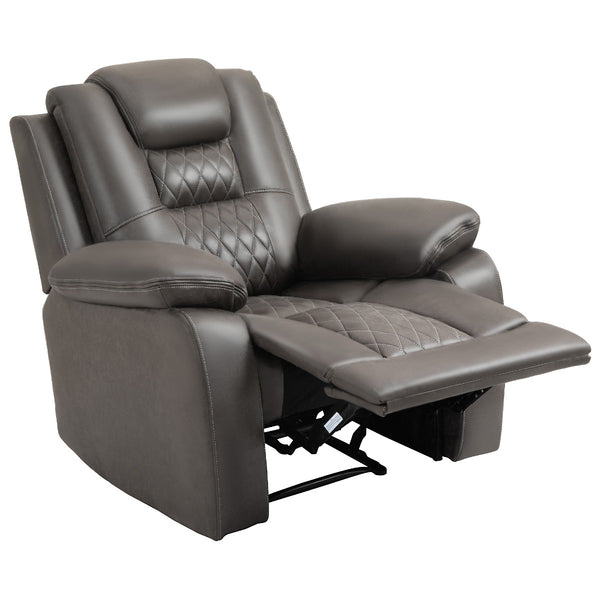 acquista Fauteuil inclinable Relax avec repose-pieds en similicuir brun
