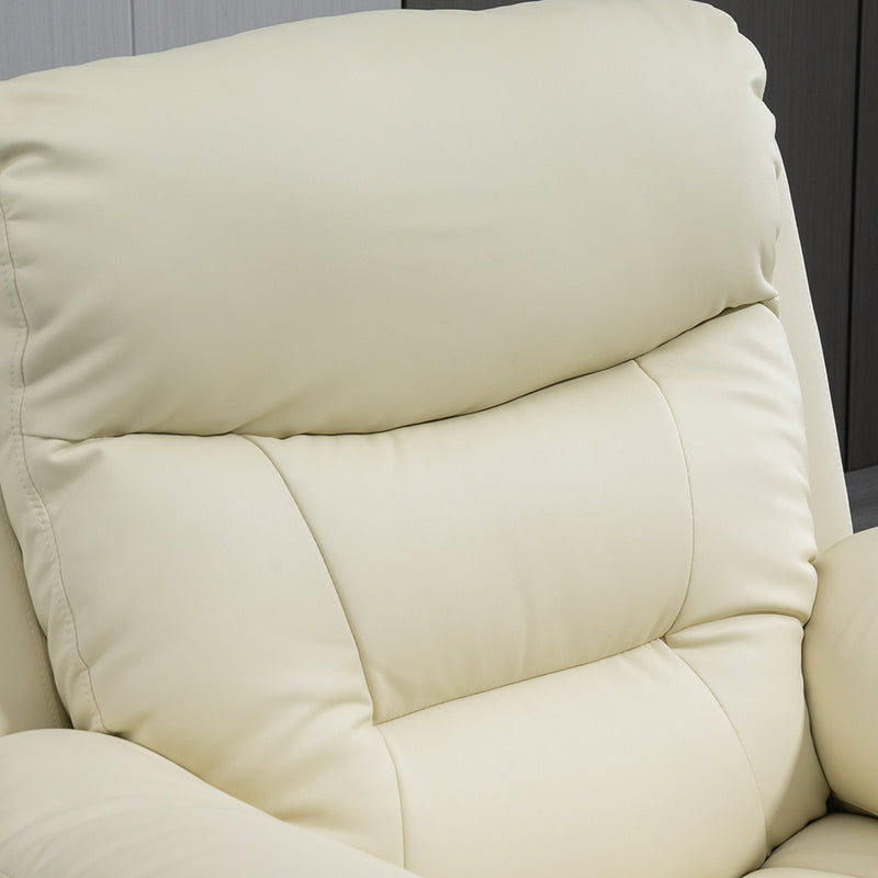 Poltrona Relax Reclinabile con Poggiapiedi in Similpelle Bianca