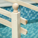 Ponticello per Giardino con Ringhiera 228x75x110 cm in Legno Naturale