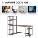 Scrivania da Ufficio 70x90x148,5 cm in Metallo e MDF Nero e Color Noce