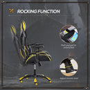 Sedia da Gaming Ergonomica in Similpelle e Rete Nero e Giallo