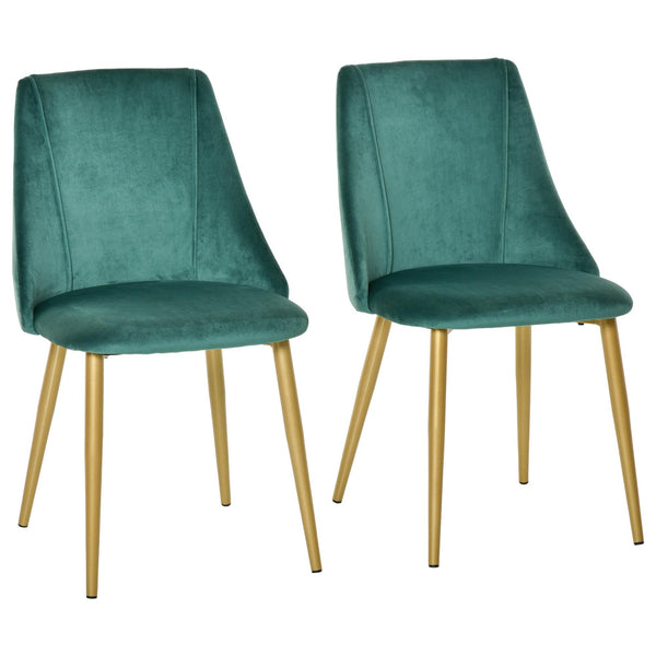 Lot de 2 Chaises Rembourrées 50x56,5x85 cm en Tissu Vert prezzo