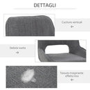 Set 2 Sedie Imbottite 59,5x50,5x92 cm in Tessuto Grigie