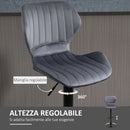 Set 2 Sgabelli da Bar 47x51,5x91,5-113,5 cm in Poliestere Vellutato Grigio