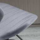 Set 2 Sgabelli da Bar 47x51,5x91,5-113,5 cm in Poliestere Vellutato Grigio