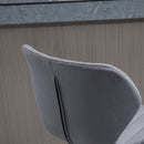 Set 2 Sgabelli da Bar 47x51,5x91,5-113,5 cm in Poliestere Vellutato Grigio