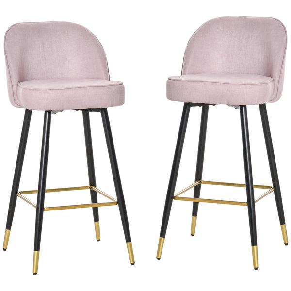 acquista Lot de 2 Tabourets de Bar 55x44,5x101 cm en Polyester Rose