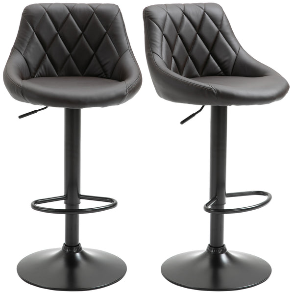 Lot de 2 Tabourets de Bar 46,5x48x84,5-106,5 cm en Simili Cuir Marron sconto