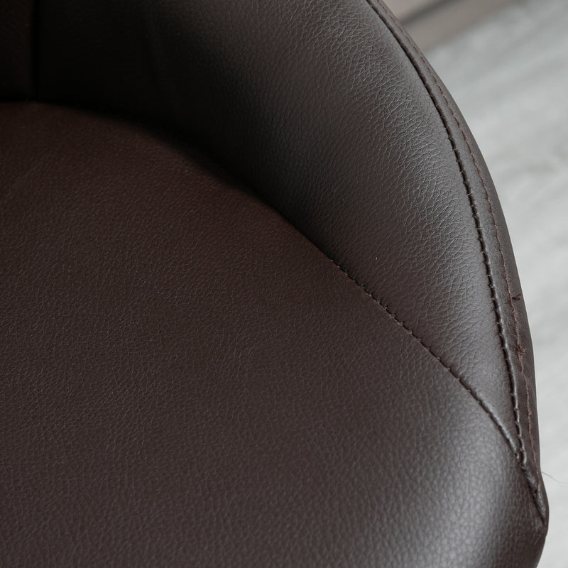 Set 2 Sgabelli da Bar 46,5x48x84,5-106,5 cm in Similpelle Marrone