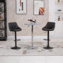 Set 2 Sgabelli da Bar 46,5x48x84,5-106,5 cm in Similpelle Marrone