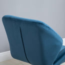 Set 2 Sgabelli da Bar 57x58x97-117 cm in Poliestere Vellutato Blu