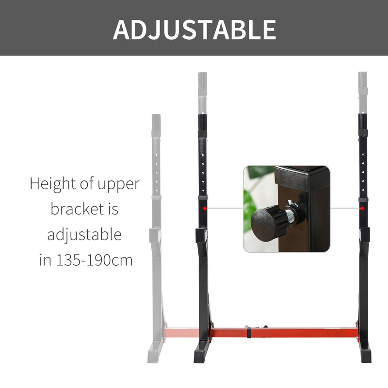 Set 2 Supporti Bilanciere Porta Manubri per Pesi Max 200 Kg Argento e Nero