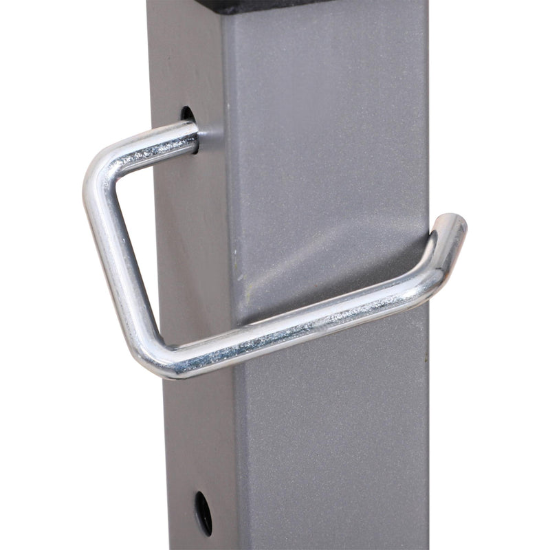 Set 2 Supporti Bilanciere Porta Manubri per Pesi Max 200 Kg Argento e Nero