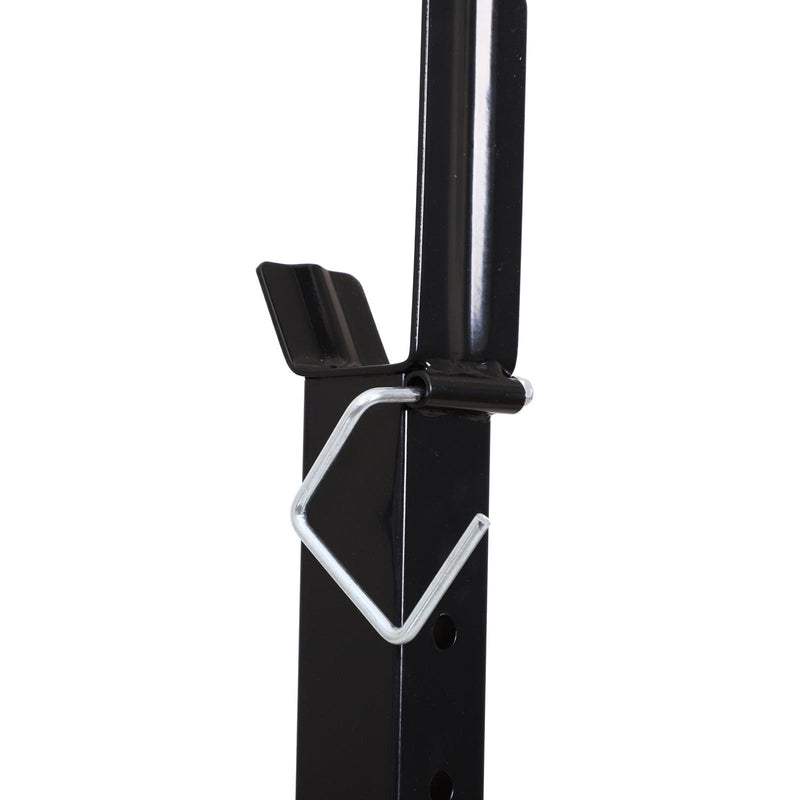 Set 2 Supporti Bilanciere Porta Manubri per Pesi Max 200 Kg Argento e Nero