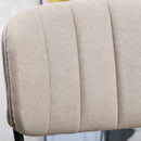 Set 4 Sedie Imbottite 49,5x55x81 cm in Tessuto Effetto Lino Khaki