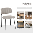 Set 4 Sedie Imbottite 49,5x55x81 cm in Tessuto Effetto Lino Khaki