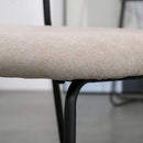 Set 4 Sedie Imbottite 49,5x55x81 cm in Tessuto Effetto Lino Khaki