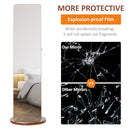 Specchio da Terra Ø50x169 cm con Armadietto Portagioie e Appendiabiti Noce Chiaro