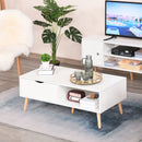 Tavolino Basso con Cassetto 100x48x44 cm in Legno Bianco