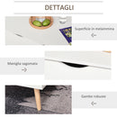 Tavolino Basso con Cassetto 100x48x44 cm in Legno Bianco