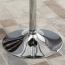 Tavolino da Bar Ø65x66-90 cm in Metallo e Similpelle Nero