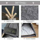 Tenda Cuccia per Gatti e Cani Piccoli 58x58x80 cm in Feltro Peluche Grigio