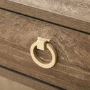 Consolle Ingresso 2 Cassetti 110x55x76 cm in Metallo e MDF Marrone e Oro