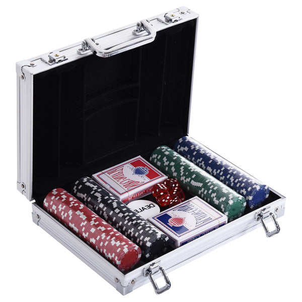 prezzo Lot de 200 jetons de poker 2 jeux de cartes et bouton dealer avec mallette