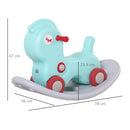 Cavallo a Dondolo 2 in 1 con Ruote e Giochi Sonori in Plastica