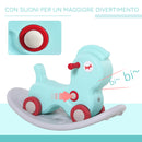 Cavallo a Dondolo 2 in 1 con Ruote e Giochi Sonori in Plastica