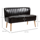 Divano 2 Posti 117x56,5x77 cm in Similpelle Marrone Scuro