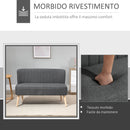 Divano 2 Posti 117x56,5x77 cm in Tessuto Grigio Chiaro