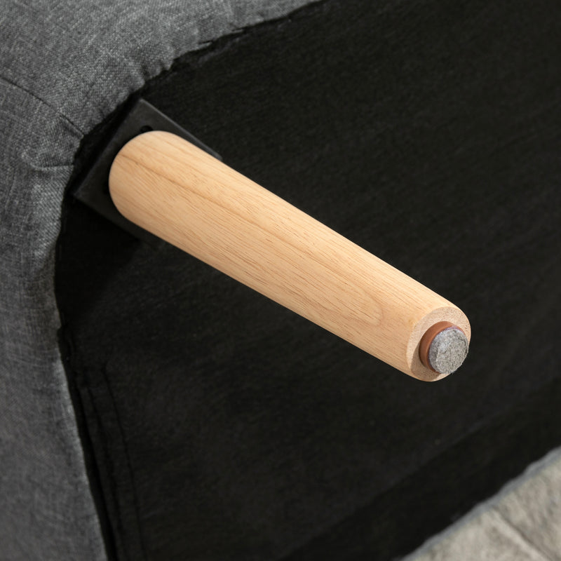 Divano 2 Posti 117x56,5x77 cm in Tessuto Grigio Chiaro