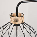 Lampada da Terra 44x34x154 cm in Metallo e Rattan Nero