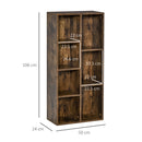 Libreria 5 Ripiani 7 Cubi 50x24x106 cm in MDF Marrone Rustico