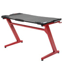 Scrivania Gaming 122x66x96 cm in Metallo e Legno Nero e Rosso