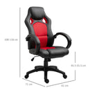 Sedia da Gaming Ergonomica in Similpelle Rosso e Nero