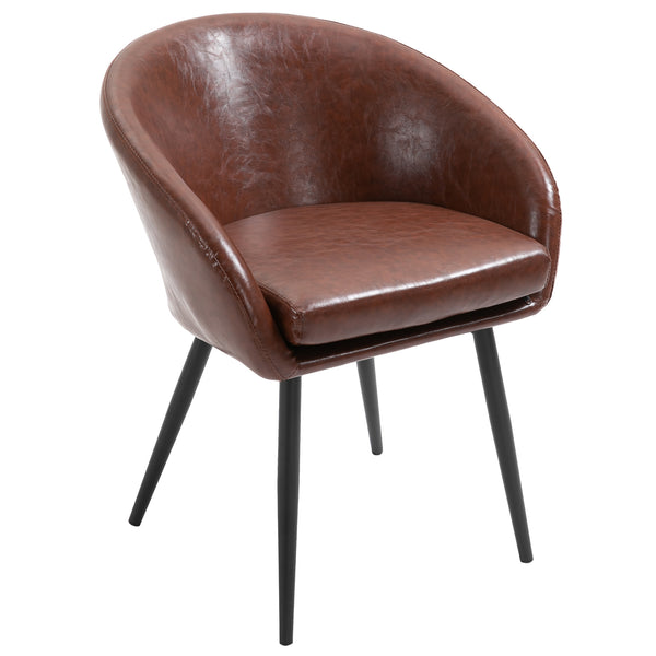 Chaise rembourrée 61x58x74 cm en similicuir marron online