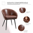 Sedia Imbottita 61x58x74 cm in Similpelle Marrone