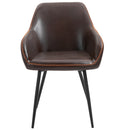 Sedia Imbottita 61x58x84 cm in Similpelle Marrone