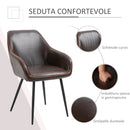 Sedia Imbottita 61x58x84 cm in Similpelle Marrone