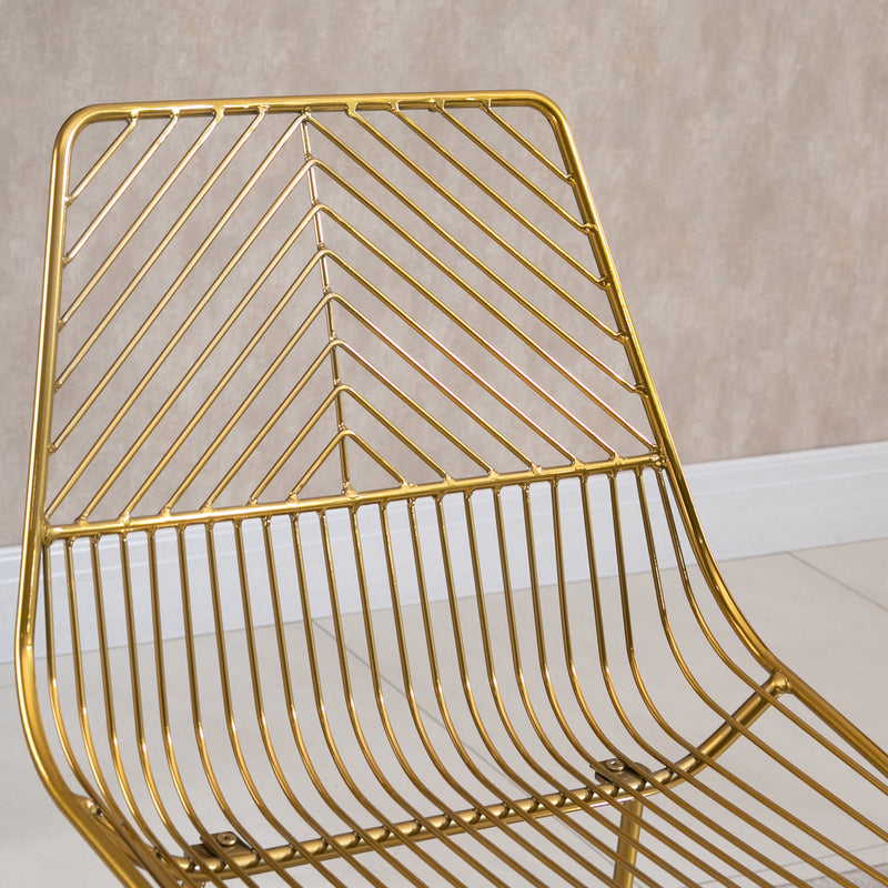 Set 2 Sgabelli Alti da Bar 53x56x110 cm in Metallo Oro