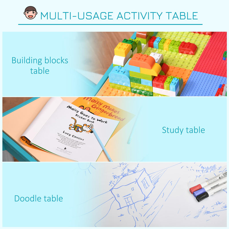 Set Tavolino con Sedia per Bambini in ABS Giallo e Verde