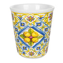 Set 6 Bicchieri Acqua Costiera in Ceramica VdE Tivoli 1996 Bianchi con Decori