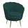 Fauteuil rembourré 73x72xh49/77 cm en tissu velours Tulipan bleu pétrole