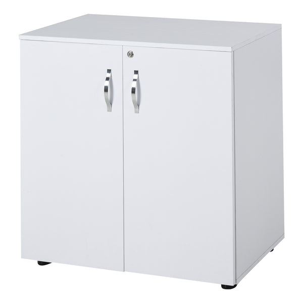 Armoire de Bureau Polyvalente 2 Portes avec Serrure 80x40x80 cm en Aggloméré Blanc online